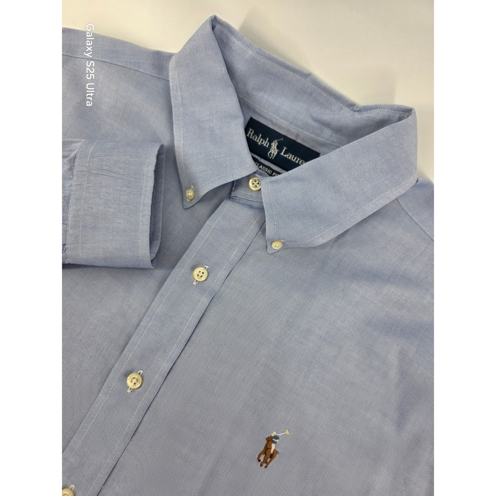 Ralph Lauren Mens Classic Fit Oxford Shirt Light Blue Cotton Button Down 2XL